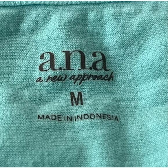 A.N.A. CAP SLEEVE PULL-OVER V-NECK T-SHIRT, WOMENS, M, LIGHT TEAL - Picture 10 of 11